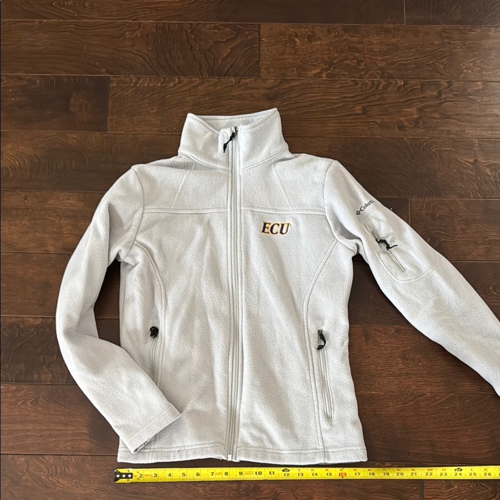 ECU Columbia Light Gray Fleece Jacket M